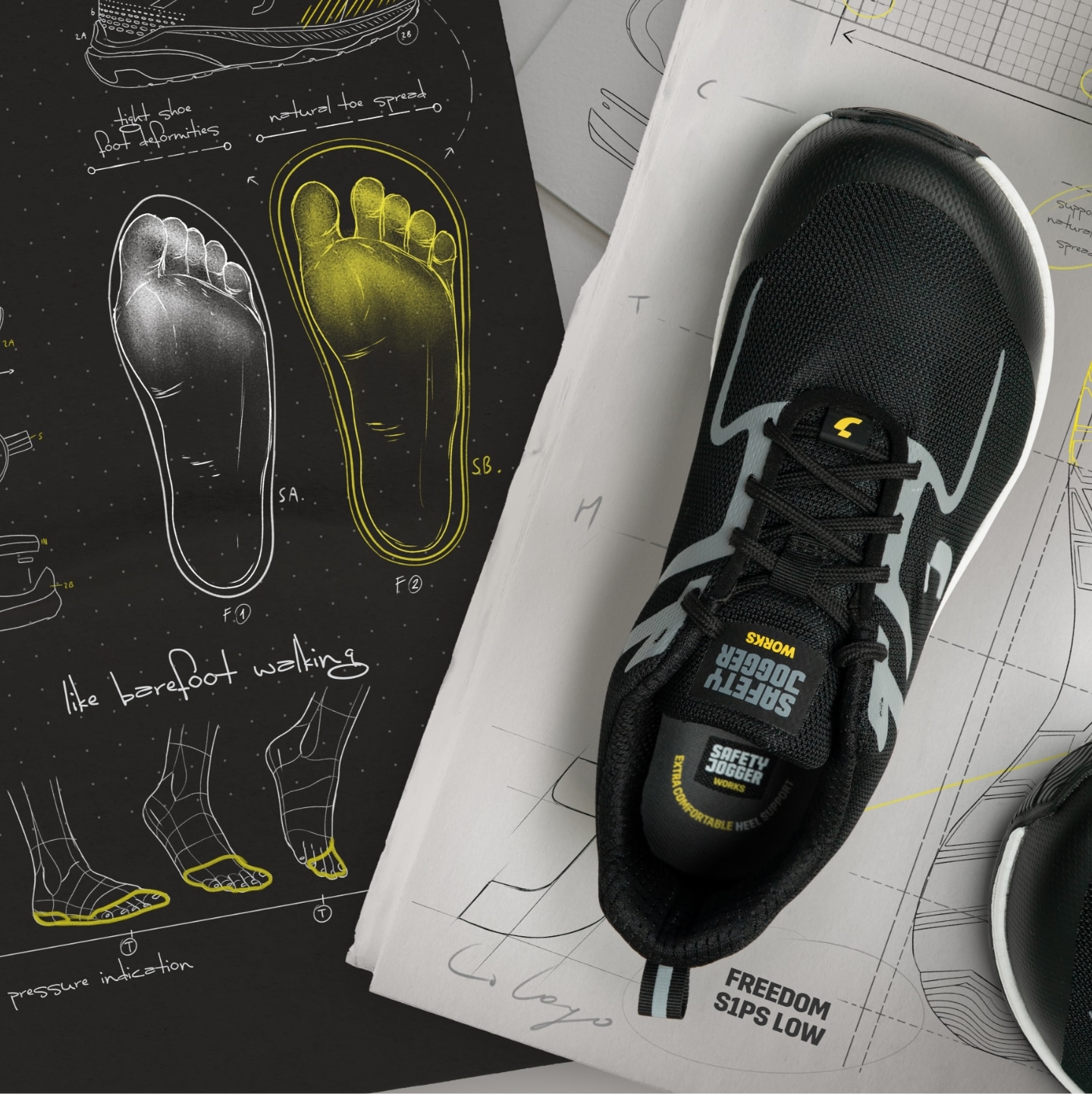 Buty robocze Safety Jogger FREEDOM: lekkość, komfort i szeroki kształt dla stóp wymagających ochrony