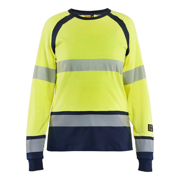 T-Shirt damski trudnopalny odblaskowy z długim rękawem Blaklader 3437 Multinorm